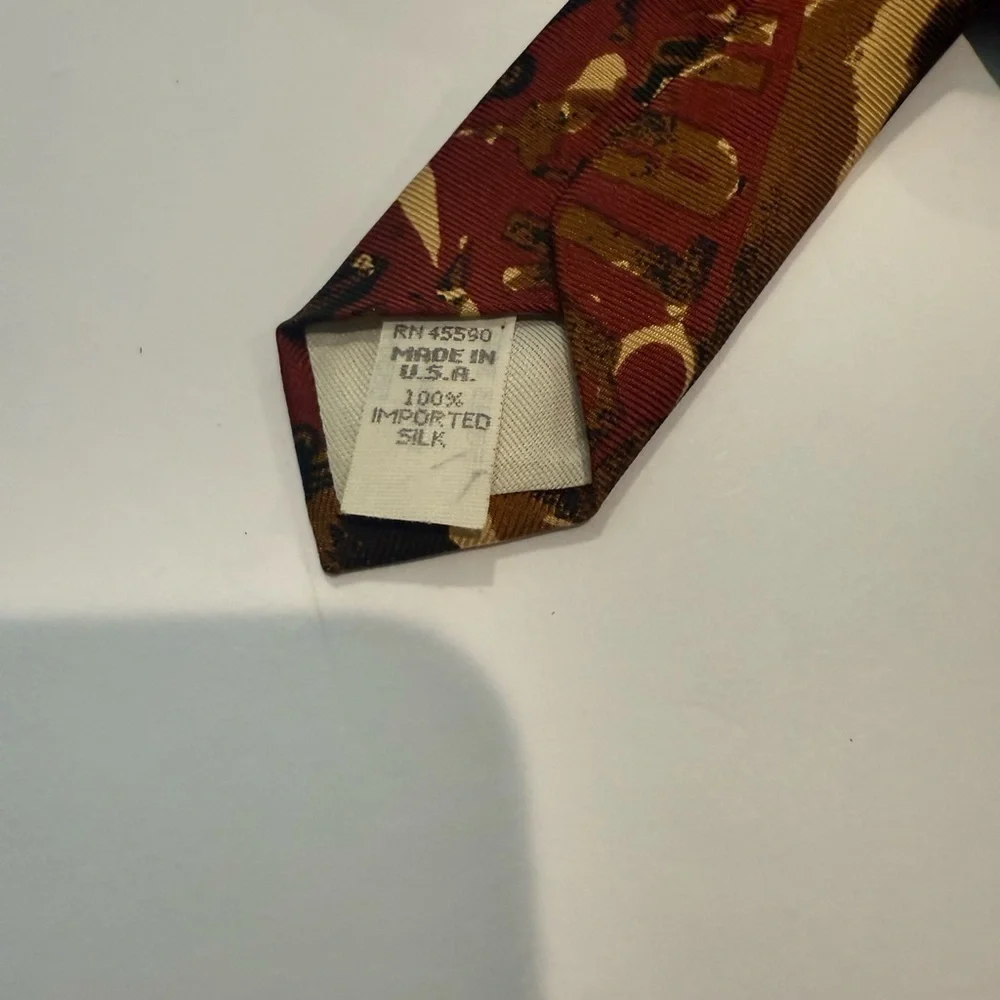 Rare Vintage Lambucci Hotel Carlton Lille Red and Gold Tie